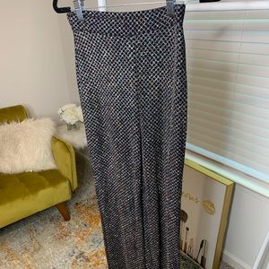 Iridescent glitter flare pants